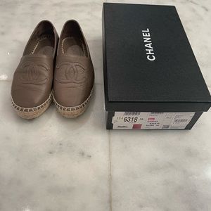 Original owner Chanel leather espadrilles.